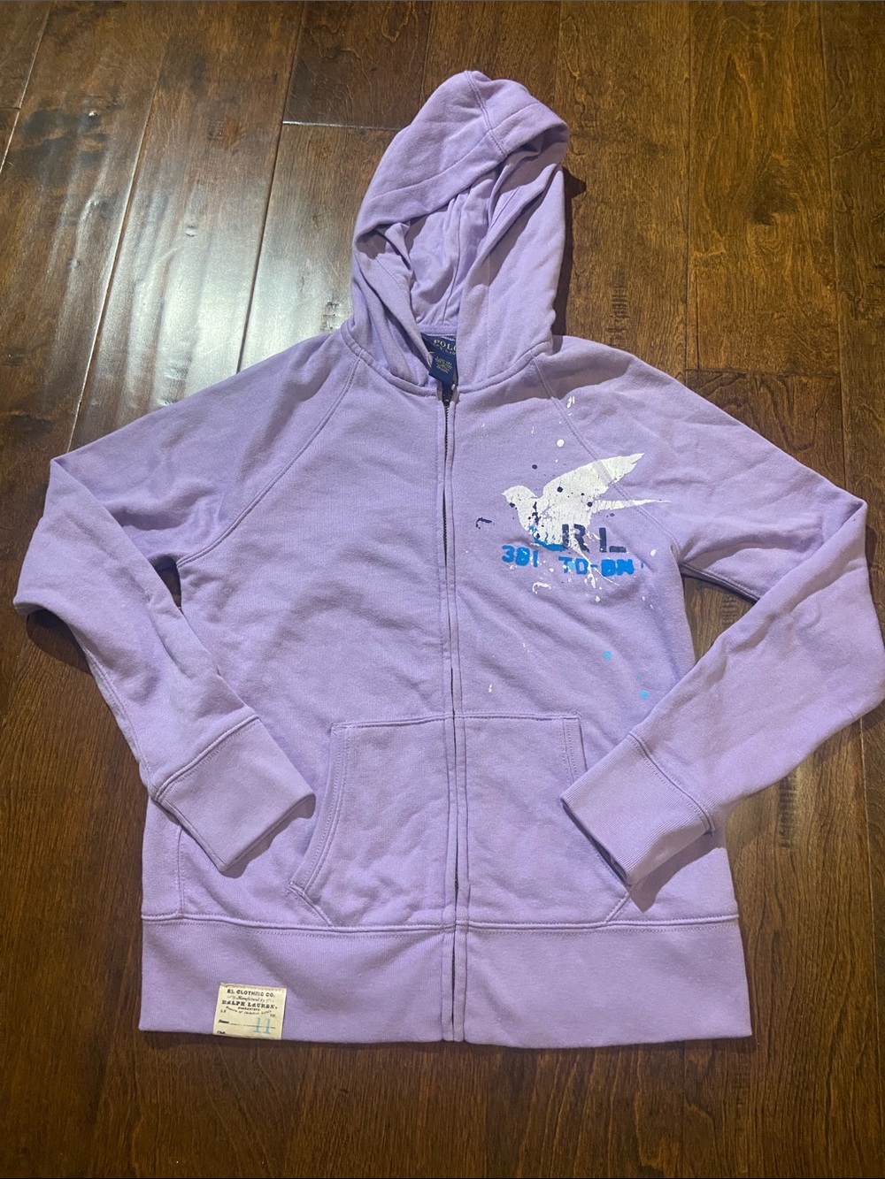 Polo by Ralph Lauren Lavender Zip-up girls SZ 12-14
